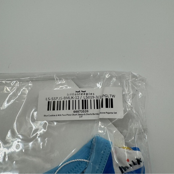 Little Sleepies Blue Cookies & Milk Two Piece Short Sleeve & Shorts PJ Set - Picture 3 of 5